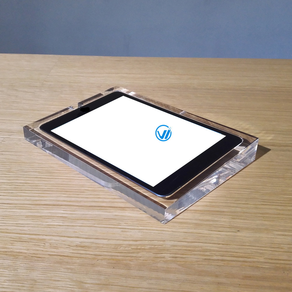 Manufacturer retail chamfer acrylic tablet pc display holder for ipad mini4
