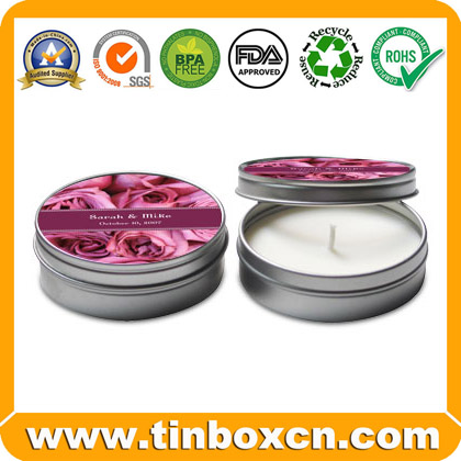 Round Candle Tin Box Everyday Tin Travel Tin Can BR1306