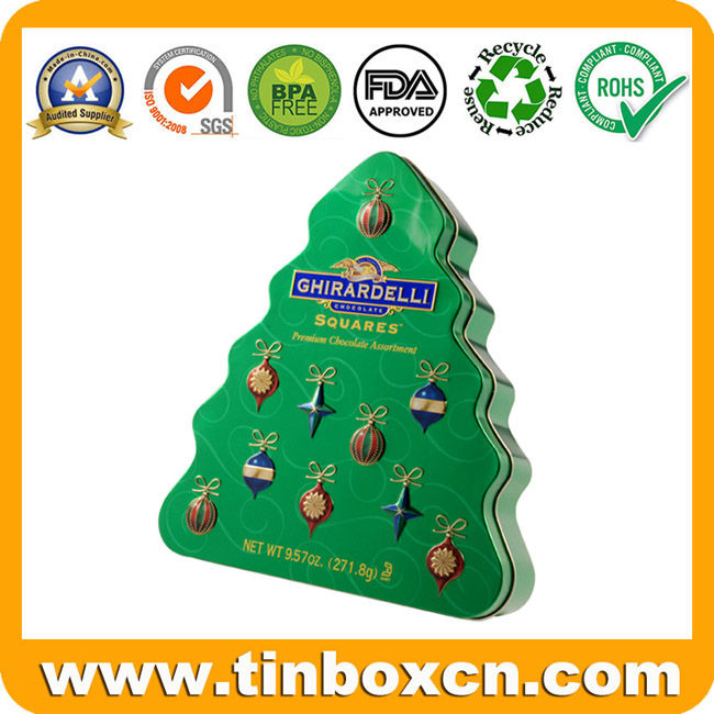Christmas Tin Xmas Tin Box Tin Can Christmas Gift Tin Box BR049