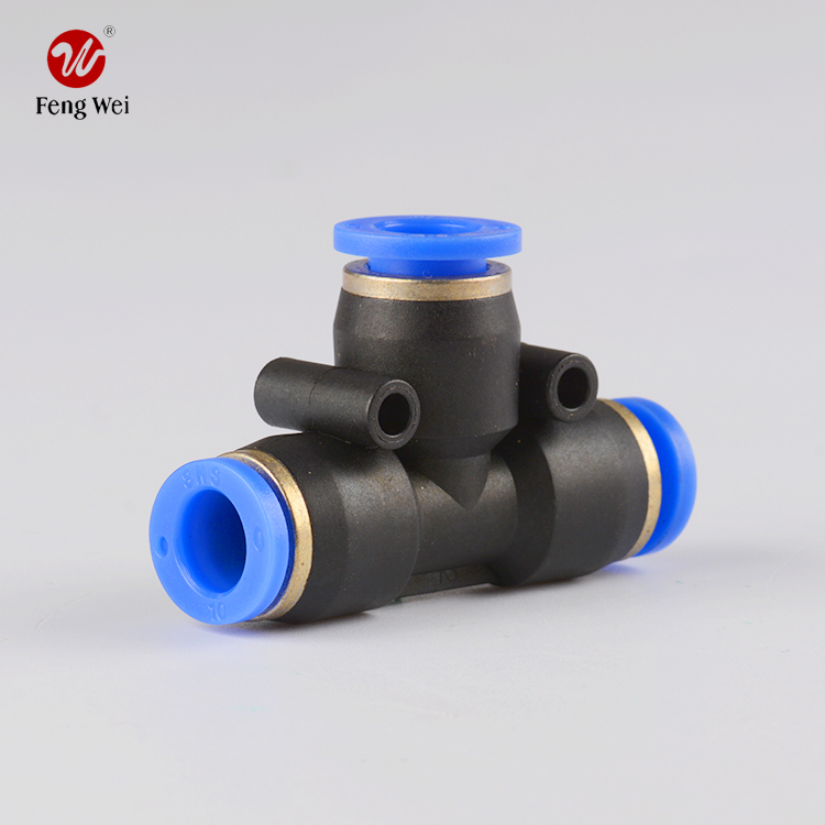 Pneumatic One Touch Tube Connector Fittings Plastic Tee Connector truck accssoryauto parts