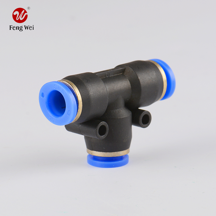 Pneumatic One Touch Tube Connector Fittings Plastic Tee Connector truck accssoryauto parts