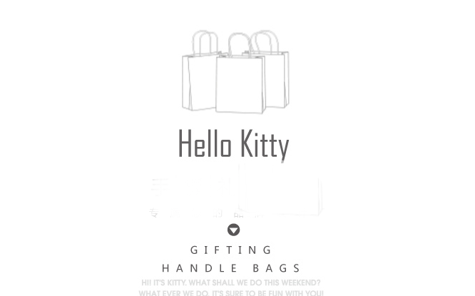 custom size Hello kitty printed kraft paper carrier gift bag