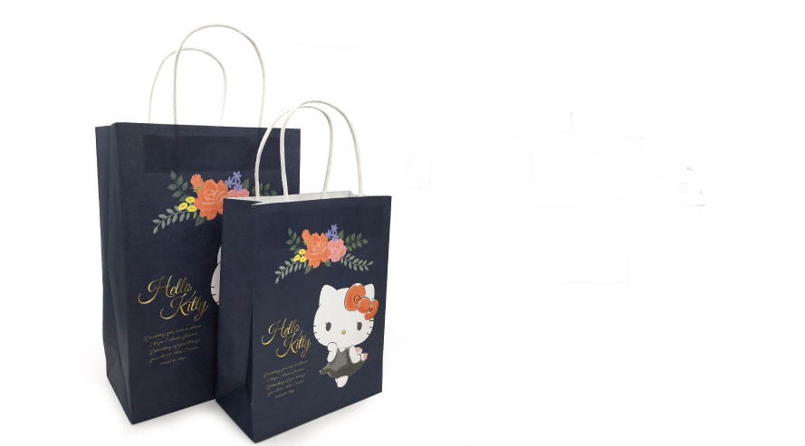 medium size Custom printing kraft paper shopping bag