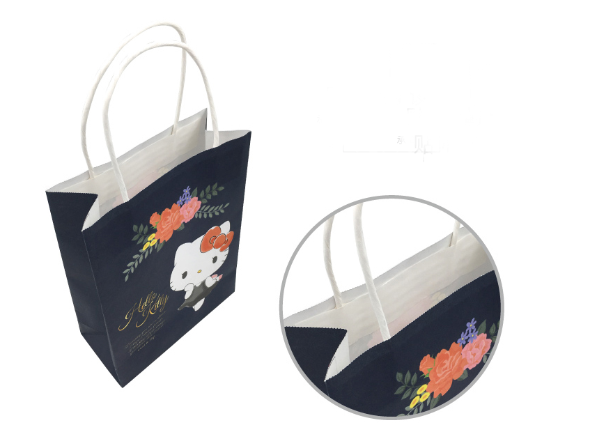 medium size Custom printing kraft paper shopping bag