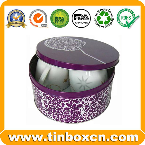 Round Tin Box for Food Packaging Metal Tin Can Metal Gift Box