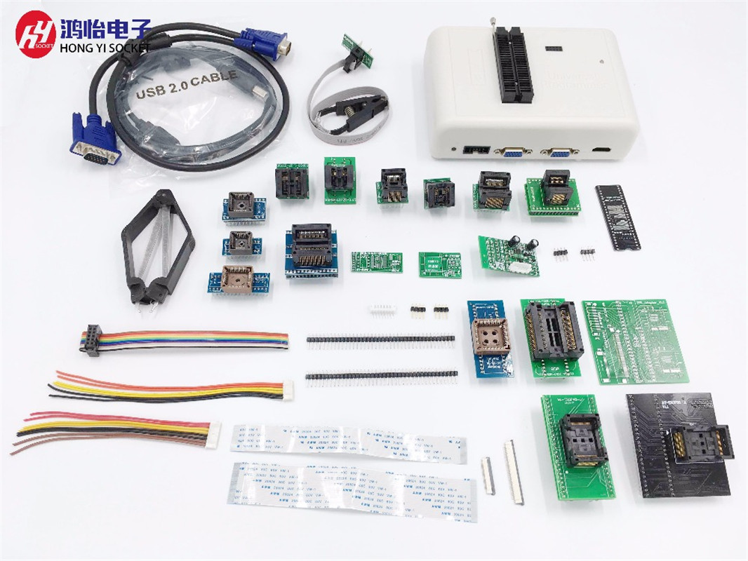 Universal RT809H EMMCNand FLASH Programmer 24 ADAPTERS WITH CABELS EMMC Nand Motherboard LCD reader Free Shipping
