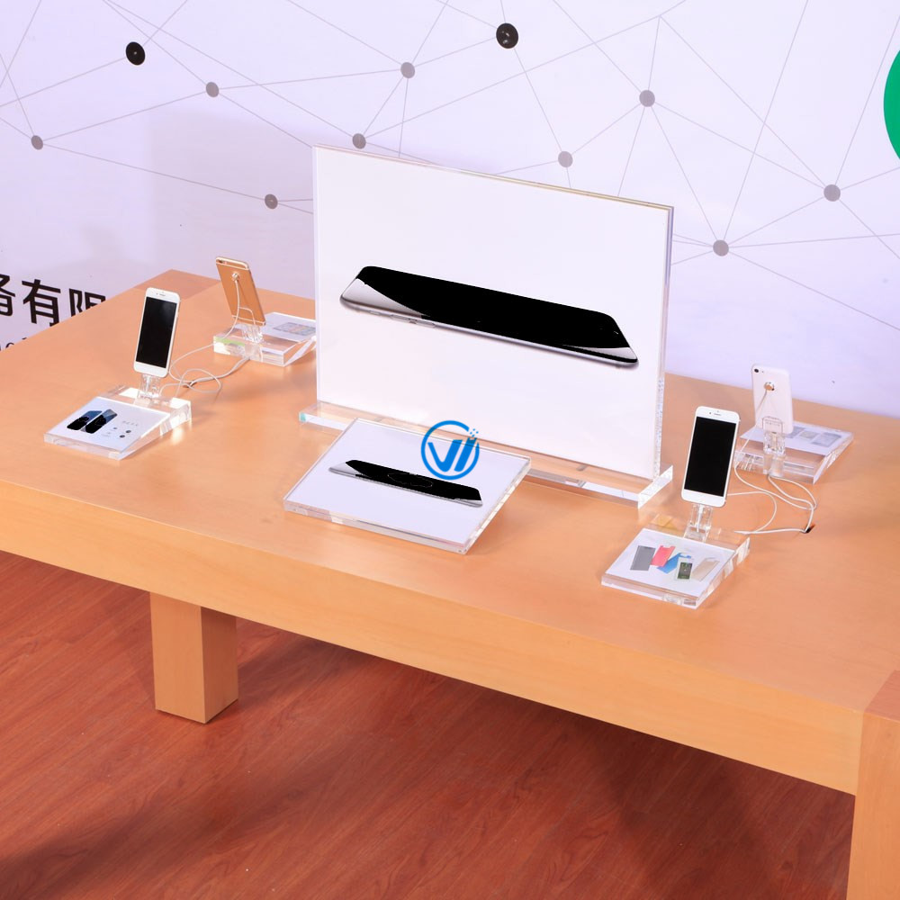 shenzhen retail mobile phone horizontal clear acrylic A3 poster display sign holder for apple store