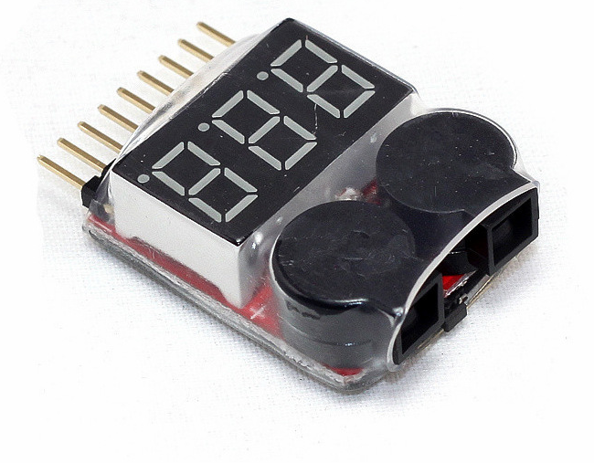 1-8S Battery Display Low Voltage Buzzer Alarm 2IN1 Tester Module Battery Display Alarm Module with BB Ring LP