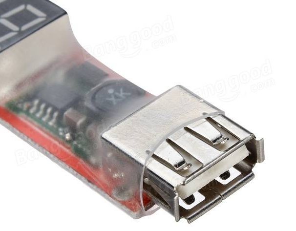 T or XT60 connector 2S6S Lipo to USB Power Converter Adapter wDigital Display 5V 2A wDigital Display 5V 2A