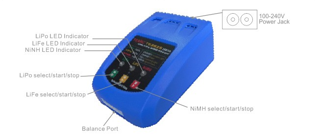Charge current intelligently controlled AC 100240V Charger balance charger