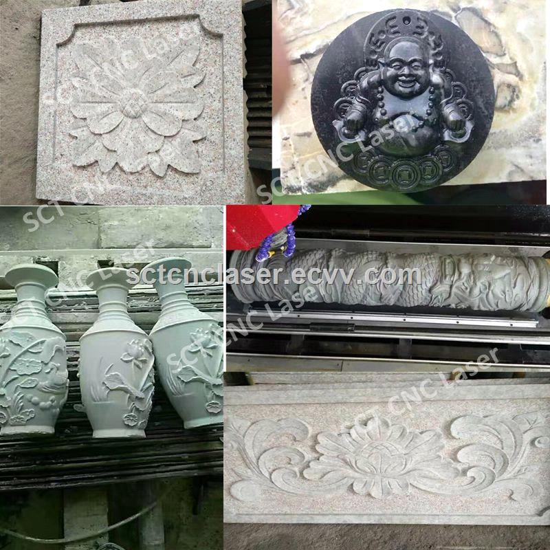 SCT Rotary Axis Precision Stone Marble Engraving CNC Router