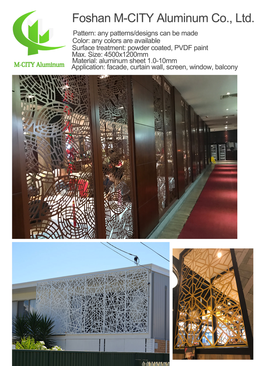 aluminum perforated decorative panel