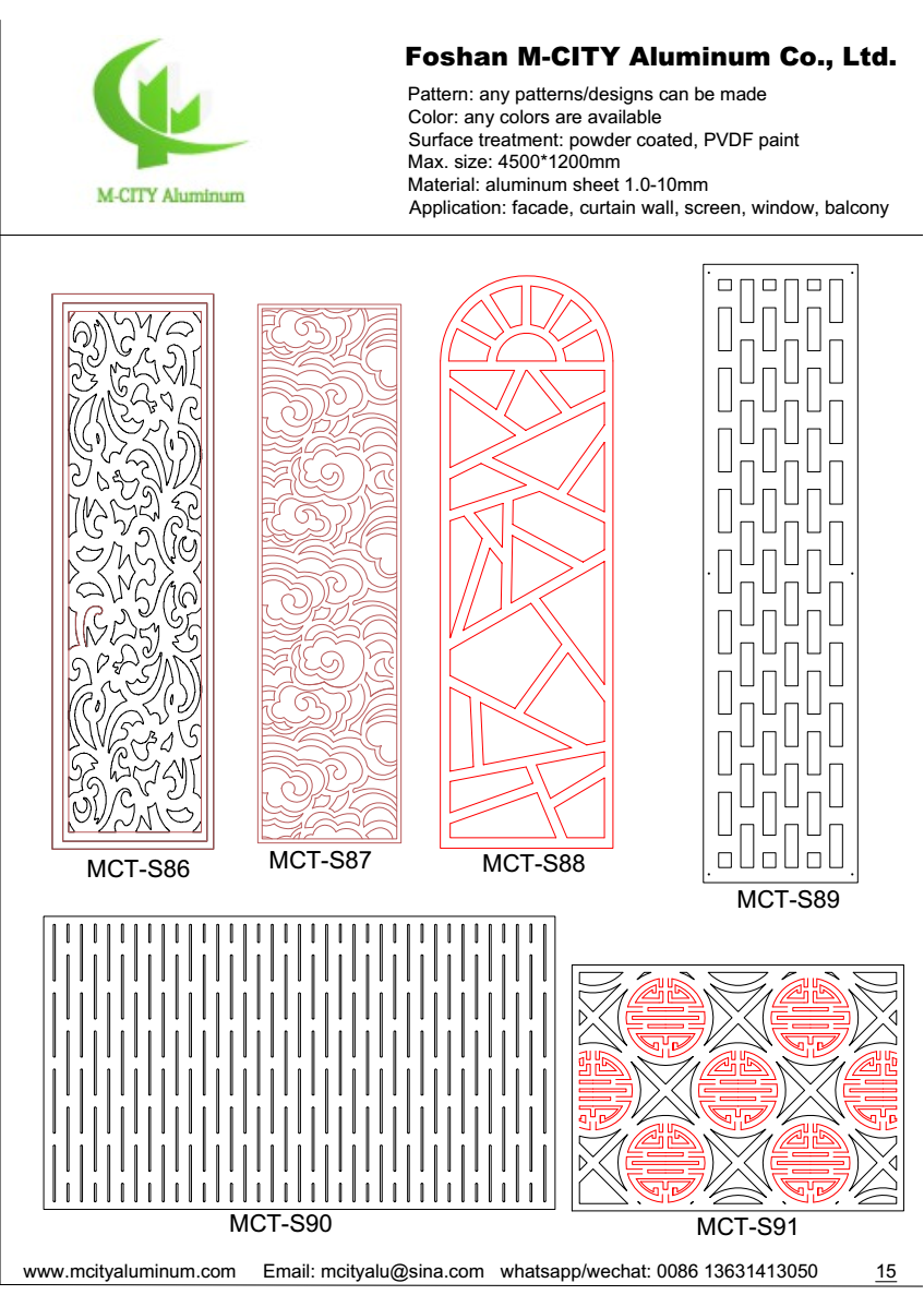 Decorative CNC aluminum metal wall panel with perforated pattern