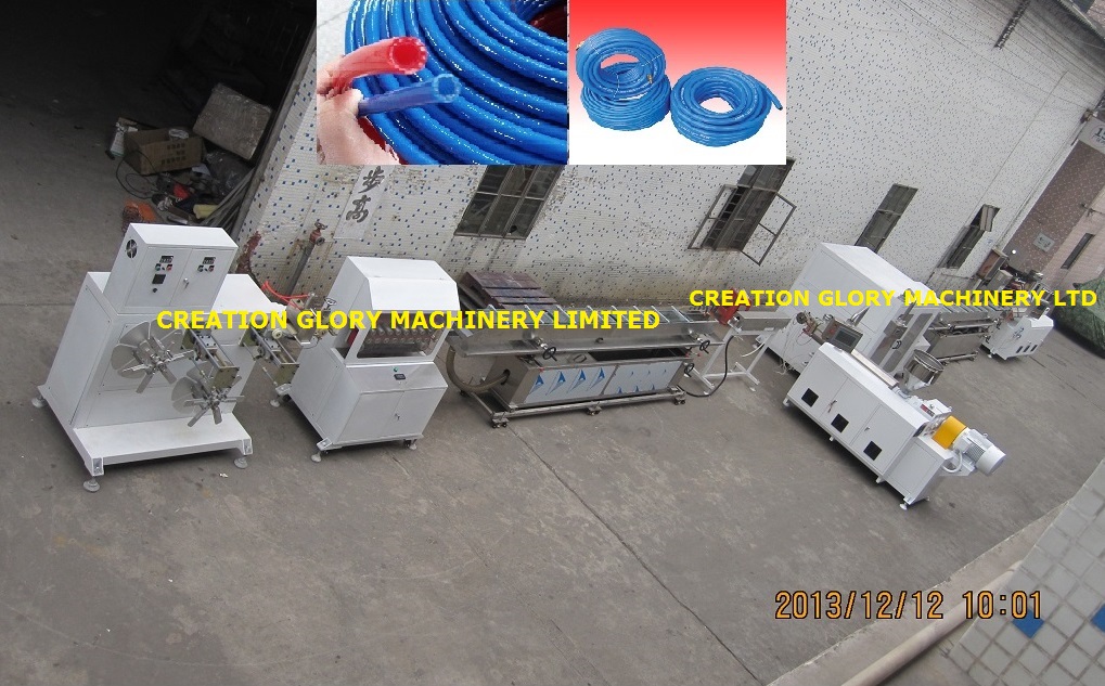 High efficiency plastic twisted reinforced pipe extrusion production line