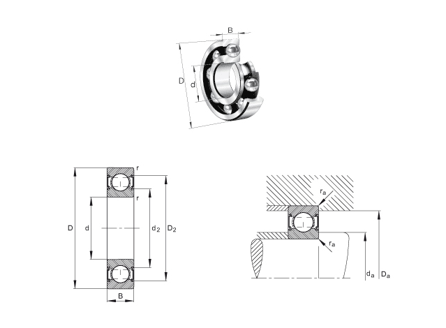 6202 ZZ C3 6203 ZZ C3 6204 ZZ C3 WT Deep Groove Ball Bearings for Milling Machine