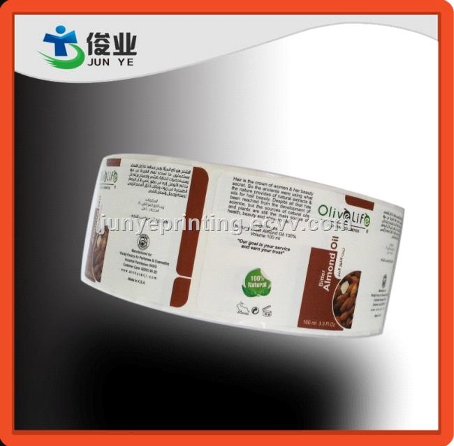Cosmetics Labels Made by Water Proof and Alcohol Proof White Plastic