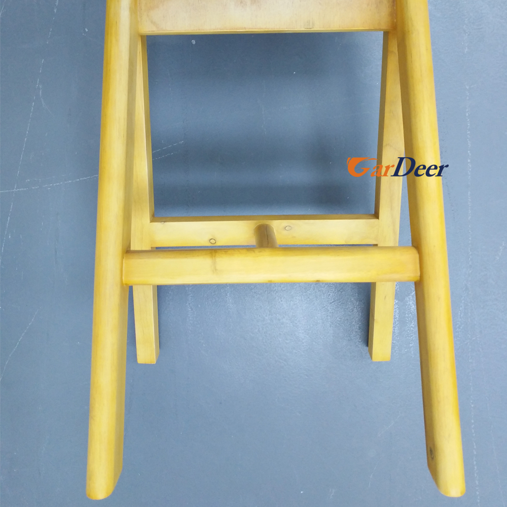 Good quality high yellow comfortable wood display stool for huawei store experience