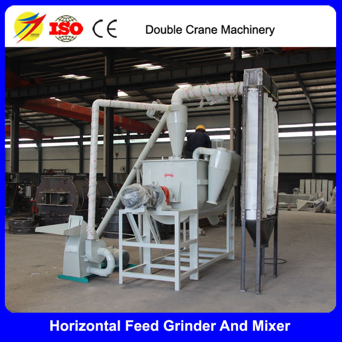 Horizontal single shaft double screw mixer machine for poultry farm