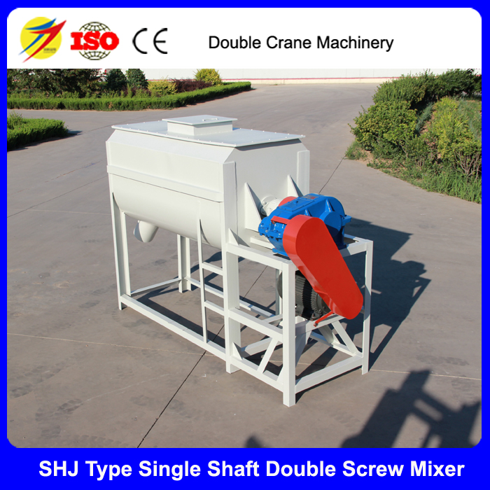 Horizontal single shaft double screw mixer machine for poultry farm