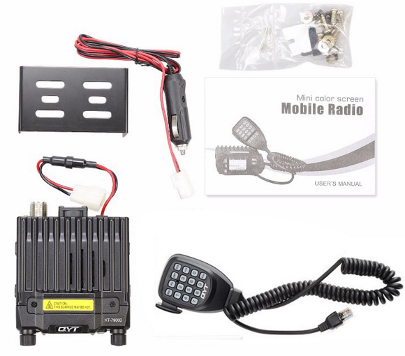 Mini Quad Band Mobile Radio QYT KT7900D With Color Screen and Quadstandby With External MIC