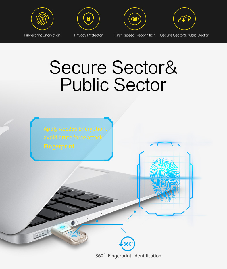 DM Fingerprint Encrypted USB Flash Drive