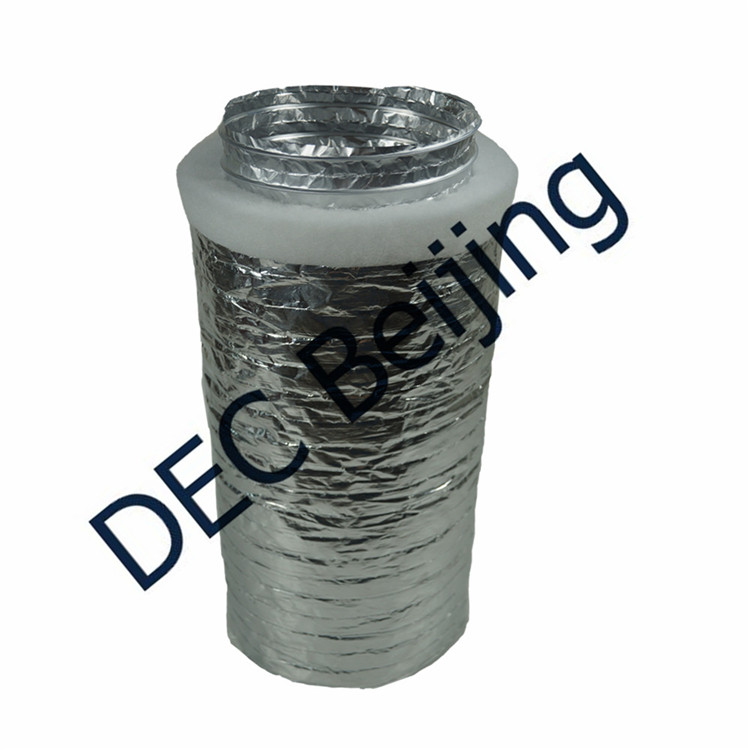 Silver jacket R6 glass wool insulation 4x15ft insulated flexible ventilation duct