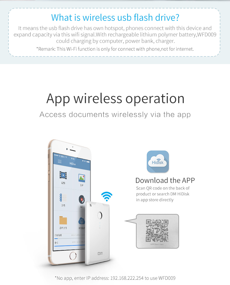 DM WIFI USB Flash Drives 32G64G For iPhone Android PC Smart Pen Drive Memory Usb Stick