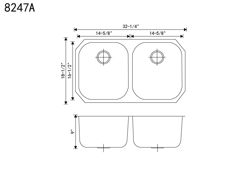 5050 Stainless Steel Double Bowl Kitchen Sink