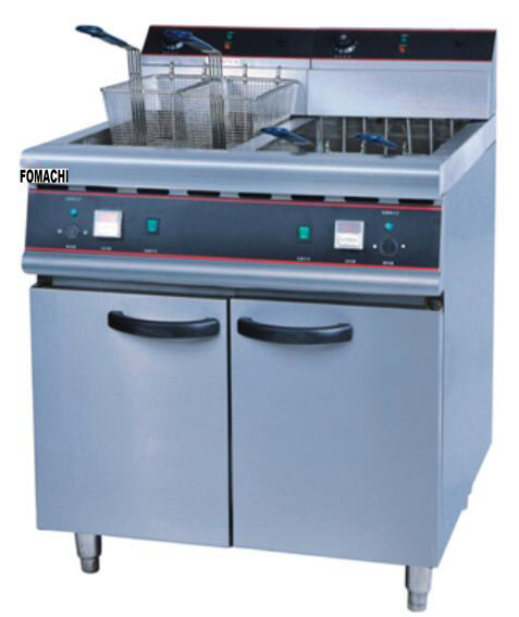 Electric Fryer with Cabinet All Stainless Steel Body 2 Tank 4 Basket Electric Fryer FMXWE279B