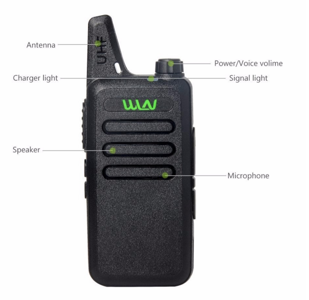 High Quality WLN KDC1 Black 16 Channel Ham Radio 400470 MHz UHF Walkie Talkie