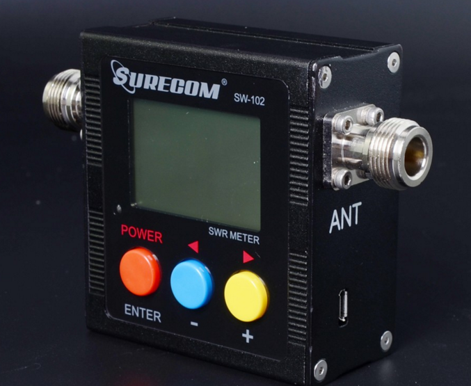 SURECOM SW102 125525MHz VHFUHF 120W Digital Power SWR Meter with RF Adaptor
