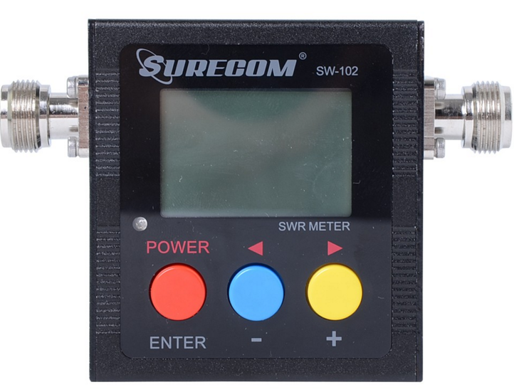 SURECOM SW102 125525MHz VHFUHF 120W Digital Power SWR Meter with RF Adaptor