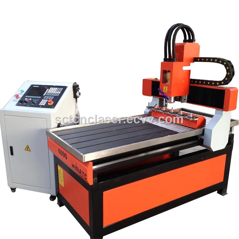 SCT China Linear Type ATC 6090 Small 3D Wood CNC Router