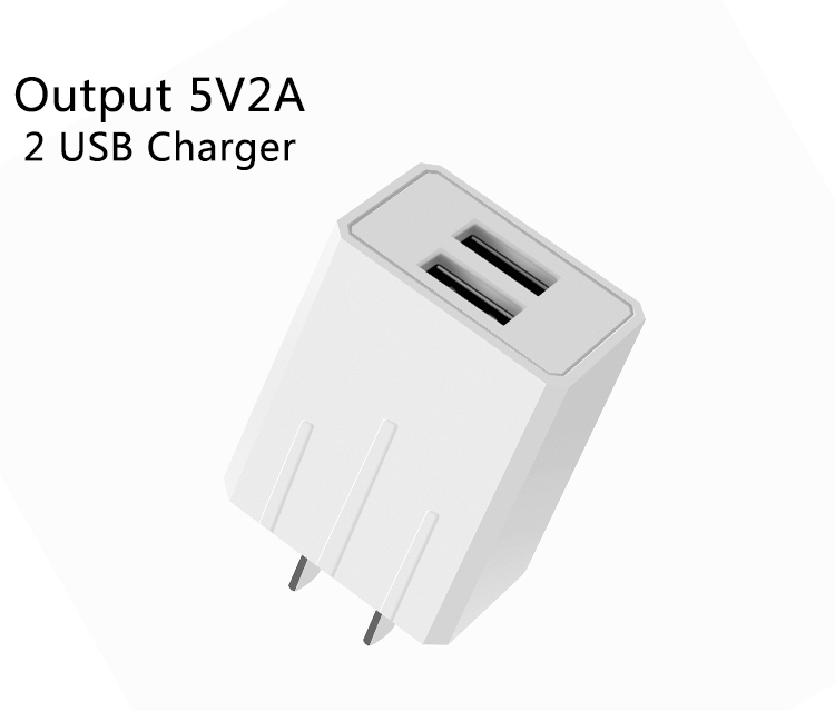 EU plug 5V 2A dual USB port AC wall travel charger for cellphone