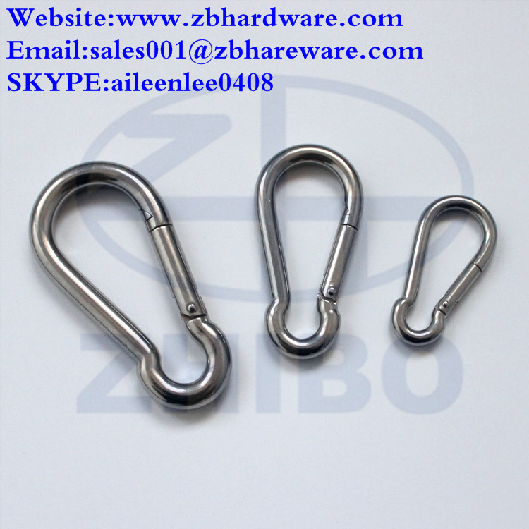 safety black stainless steel snap hooks