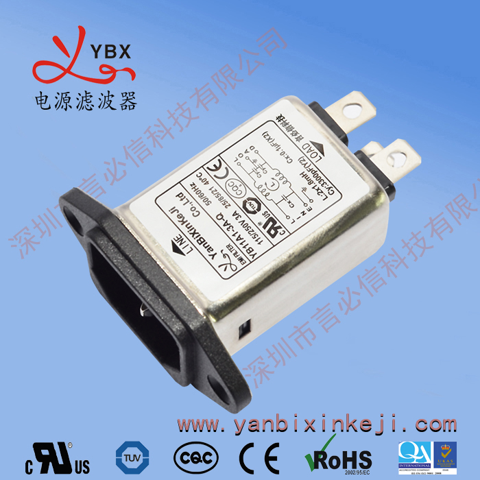EMI EMC passive line plug socket filter 3A 6A 10A 120V250VAC