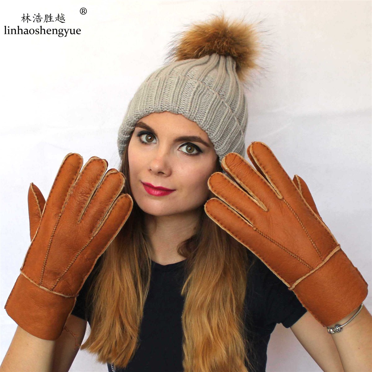 2017 newest gloves fur winter women