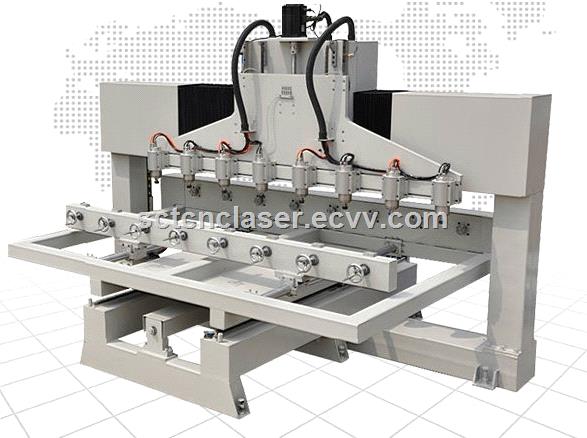 SCT 8 Head 3D Engraving Multiheads Wood CNC Router