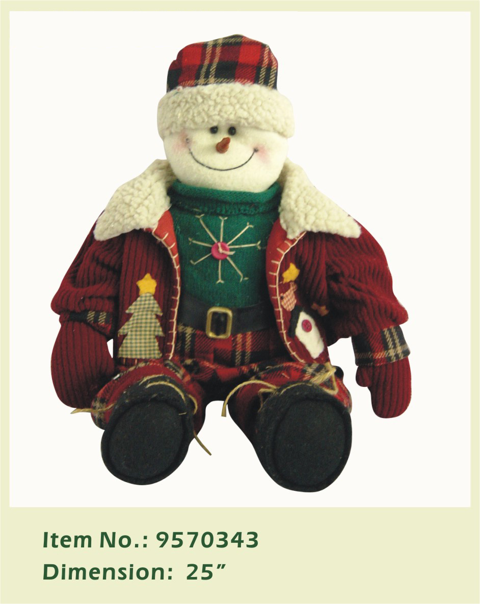 Hot sales fabric low price wholesale hand made stuffed santa snowman