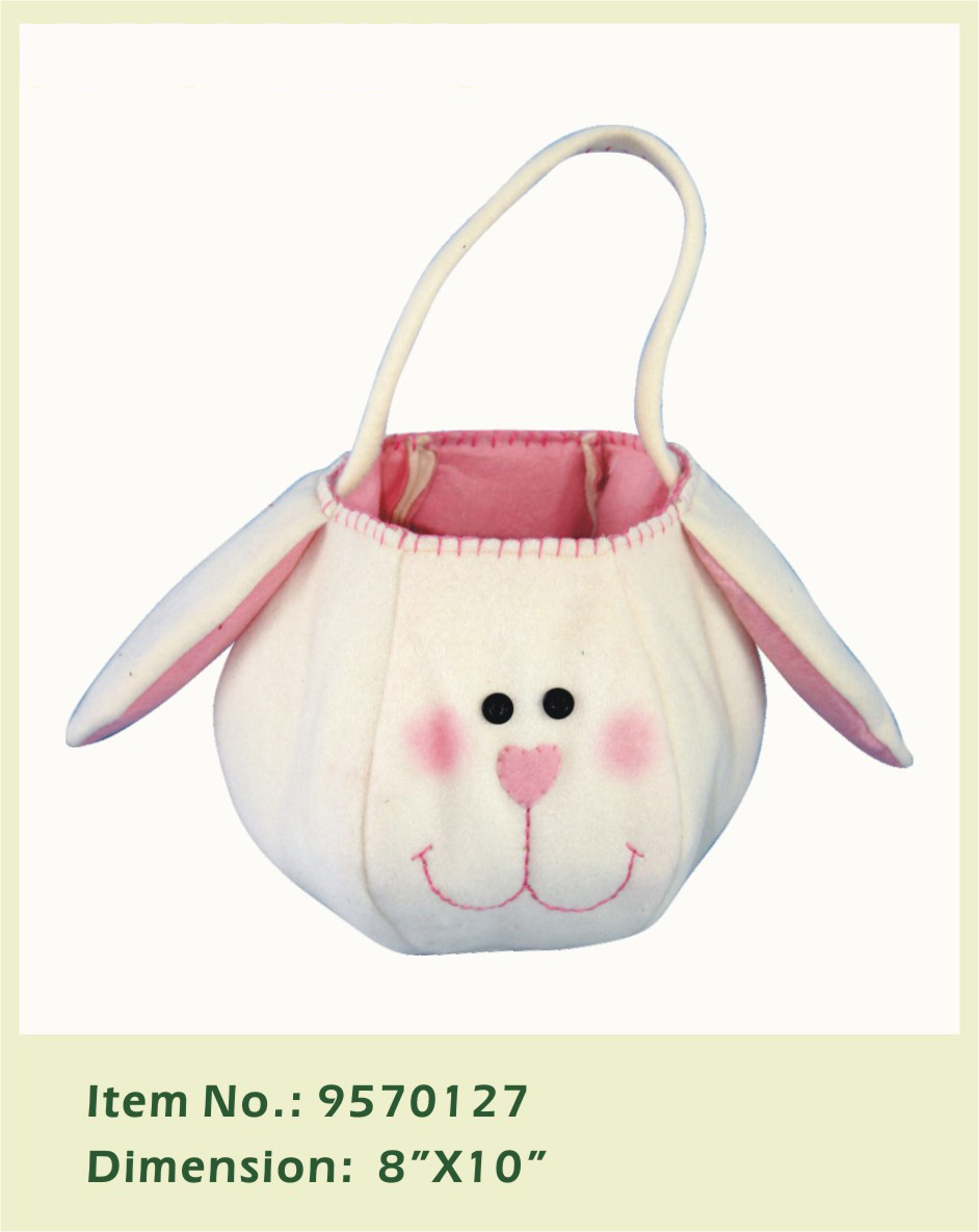Felt rabbit basket easter basket gift basket