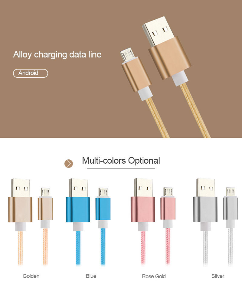 1M nylon braided cable USB data magnetic cable android from Aotman