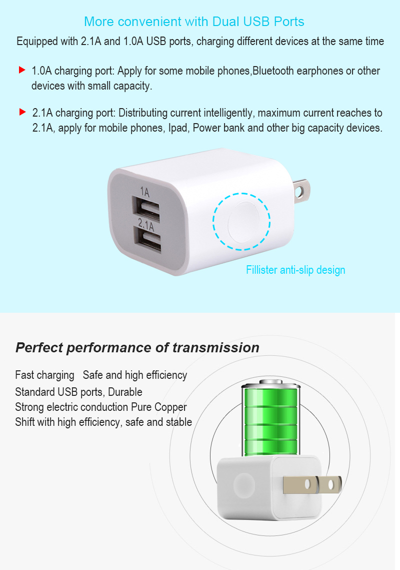 5v 2a USB wall charger AC power adapter USB charger for sale