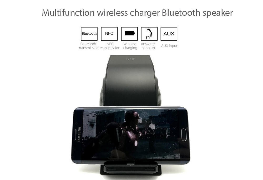 mobile phone stand bluetooth speaker Qi wireless charger for S8 S7 Plus Note5
