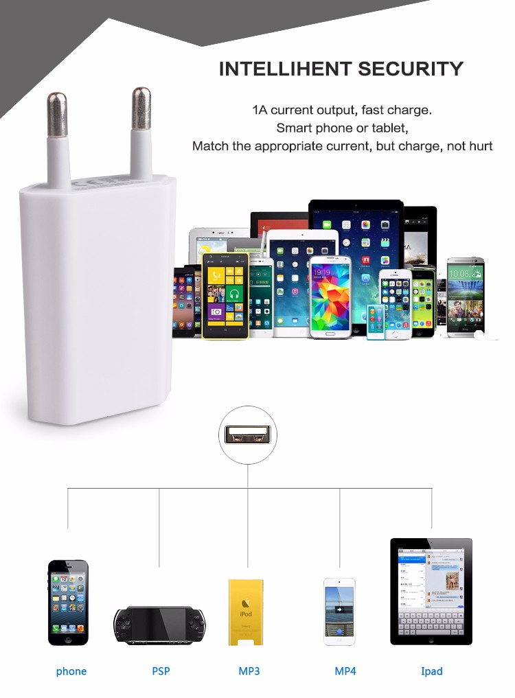50v 1000ma usb travel portable charger usb wall charger for sale