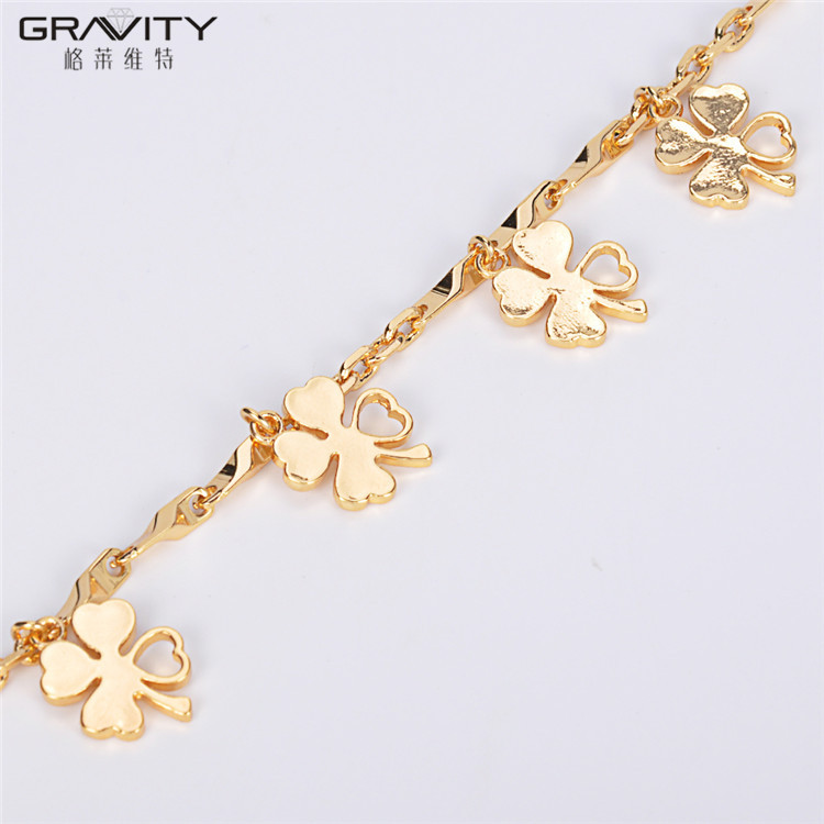 Factory price world wholesale 14k gold four leaf clover bracelet