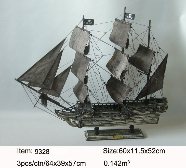 Gifts Decor Nautical primitive Wooden Model Ship Handcrafts Model Boat