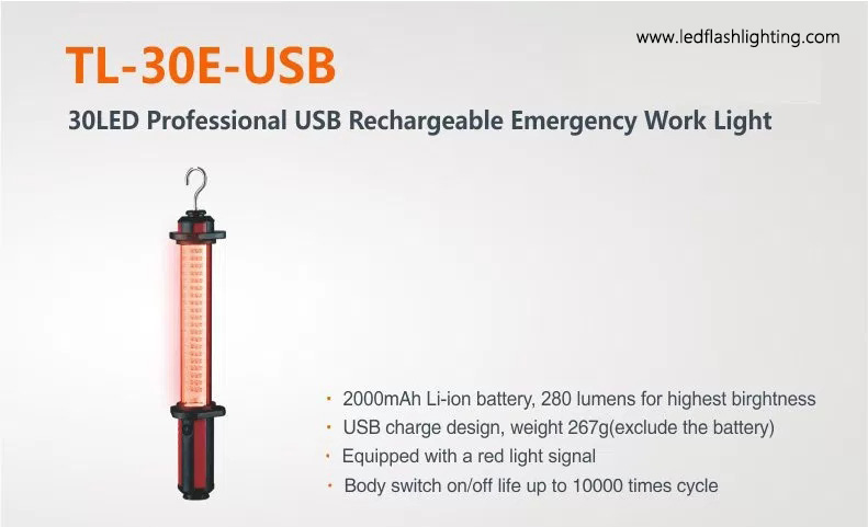 USB RECHARGEABLE EMERGENCY WORK FLASHLIGHT TL30EUSB