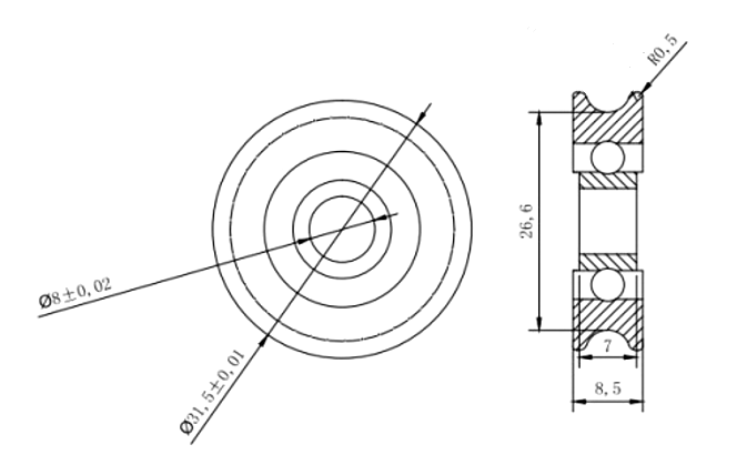 High Precision Metal Guide Track 608 Bearings Rollers Factory Price Deep V Groove Pulley Rail Ball Bearing