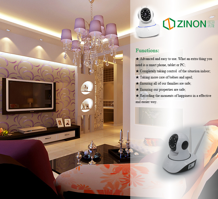Zinon ZIT3810Q5 960P HD 13MP Wireless Indoor IP Camera with Night Vision