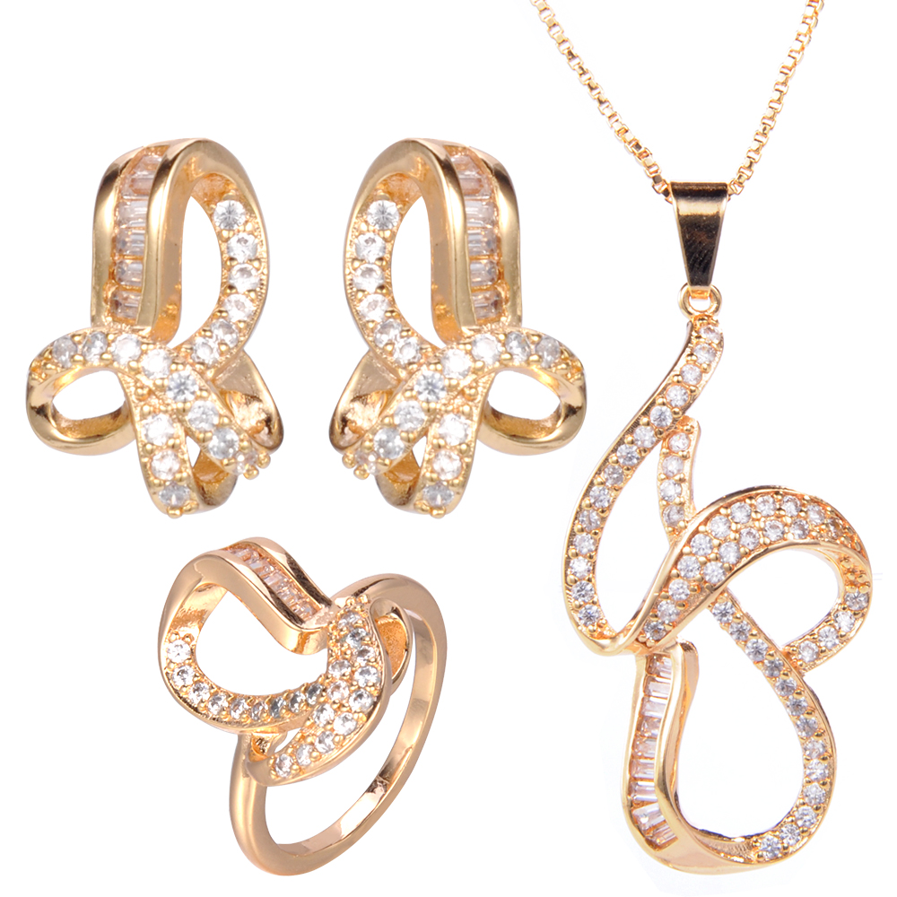 2017 perfect fashionable style designs italian 18 carat gold plated jewelry sets
